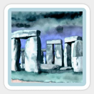 Watercolor Painting of Stonehenge Sticker